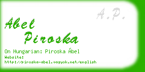 abel piroska business card