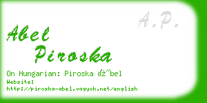 abel piroska business card